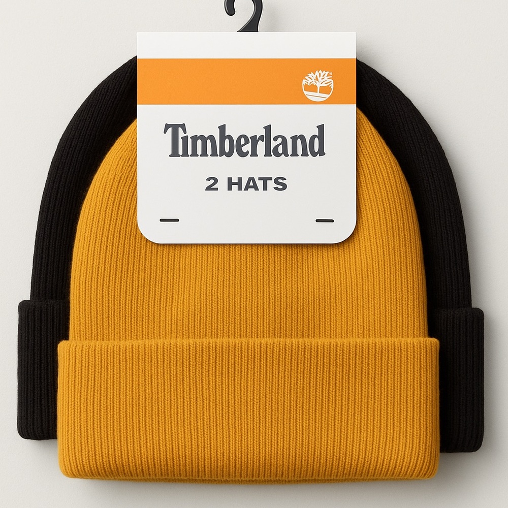 Timberland Golden Knit Hat Duo 2 pcs mustard and black
